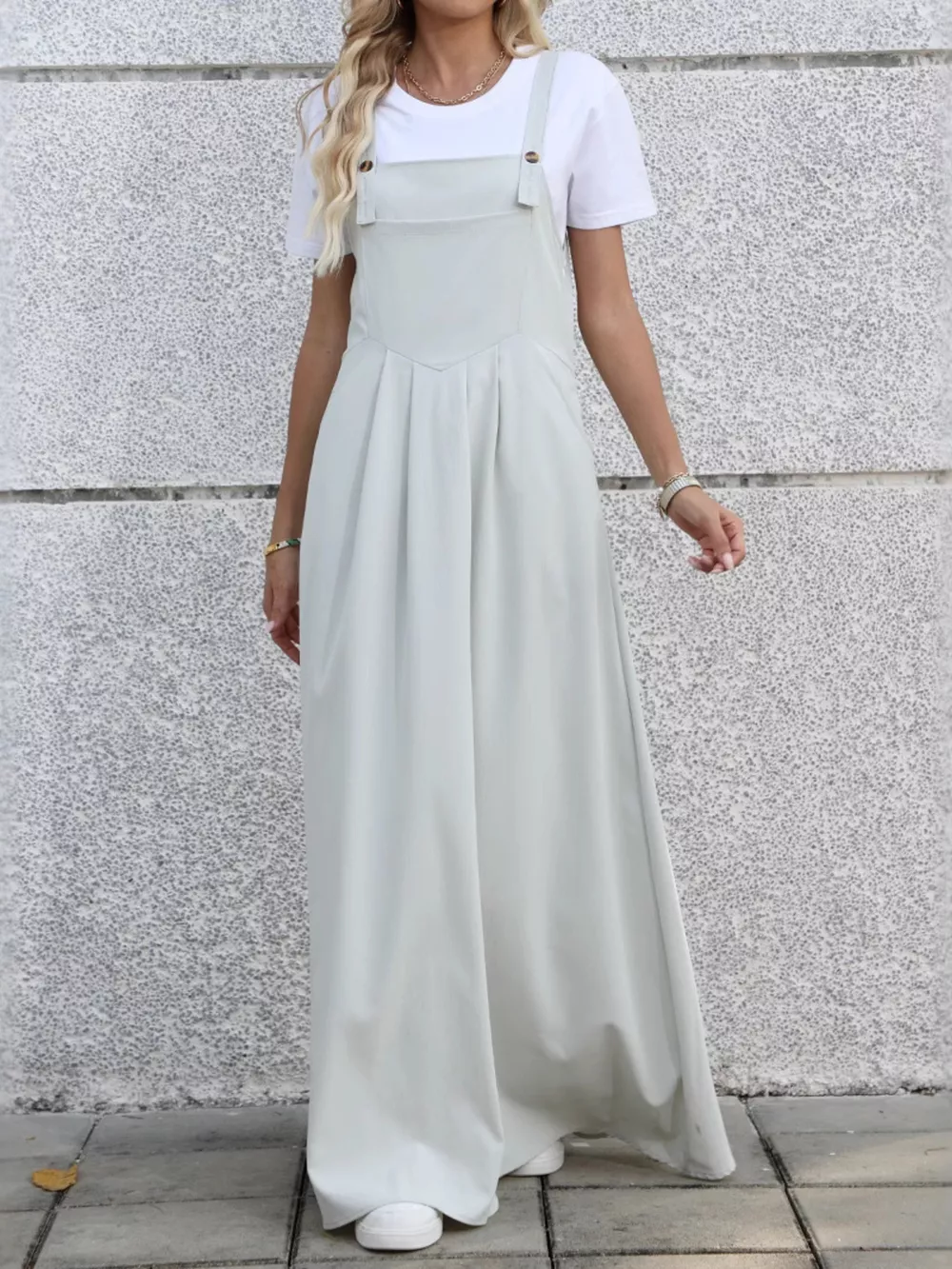 Pleated Detail Overall Dress, image 5