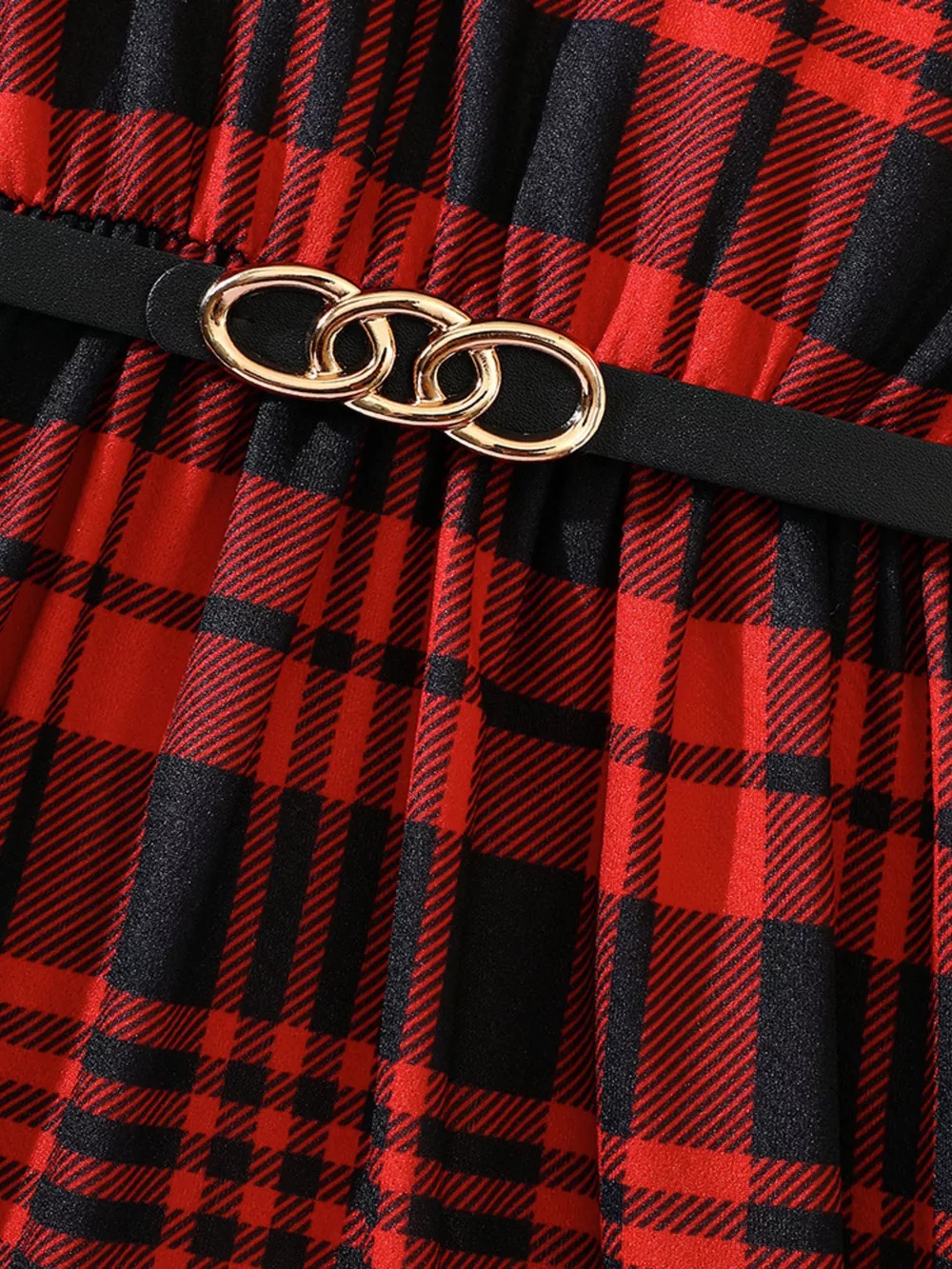 Children's Plaid Print Long Sleeve Dress, image 12