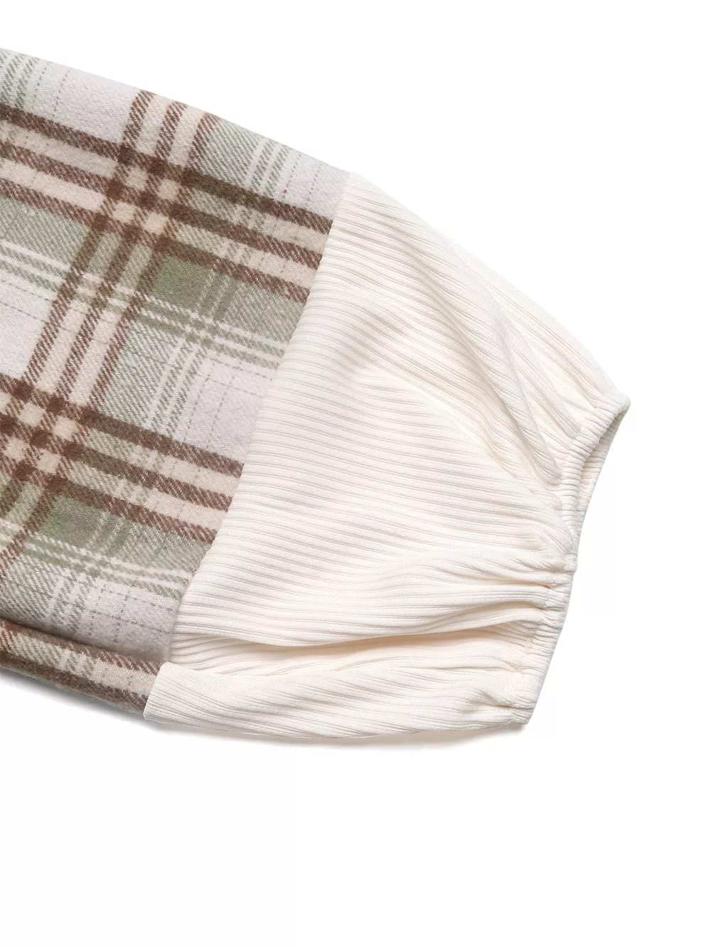Plaid V-Neck Button Front Sweatshirt, image 9