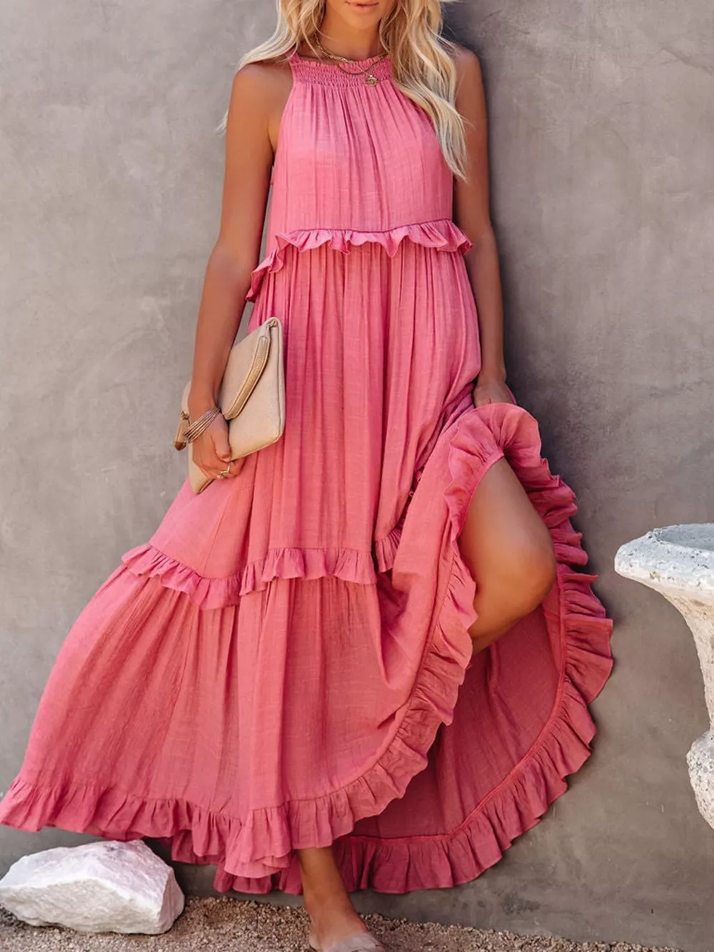 Ruffled Tiered Sleeveless Maxi Dress, image 3