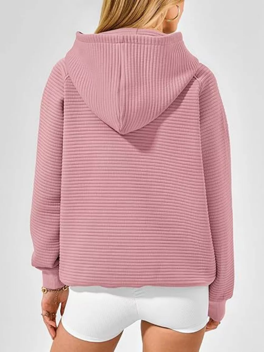 Texture Kangaroo Pocket Raglan Sleeve Hoodie, image 20
