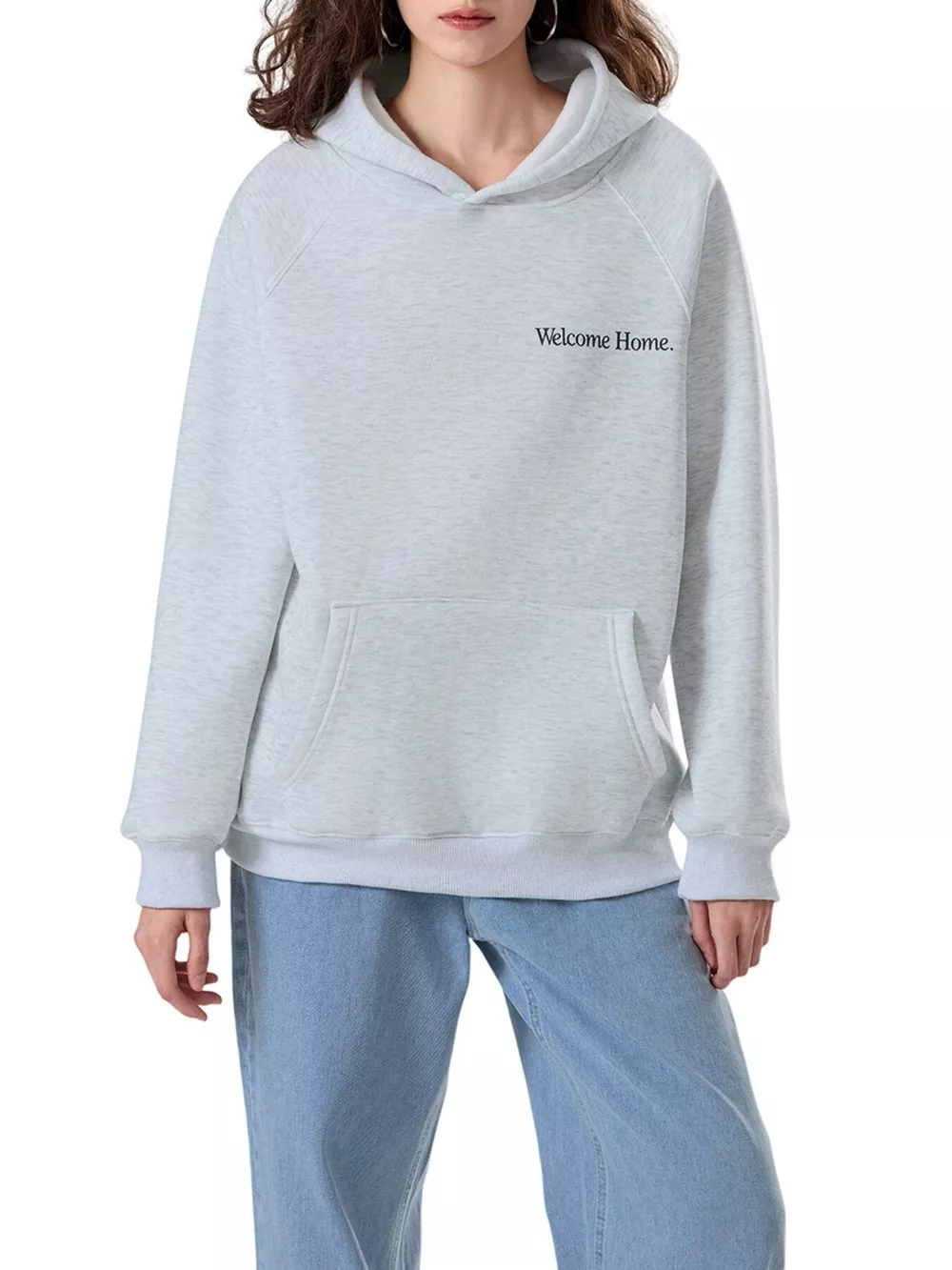 'Welcome Home' Graphic Raglan Sleeve Hoodie, image 3