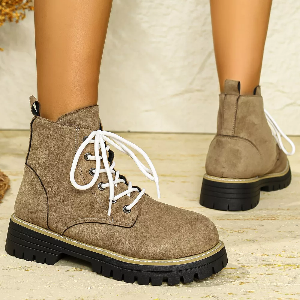 Round Toe Lace Up Boots, image 24