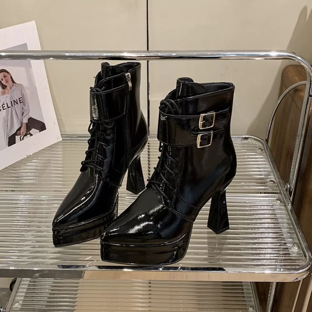 Lace Up Block Heels Boots, image 5