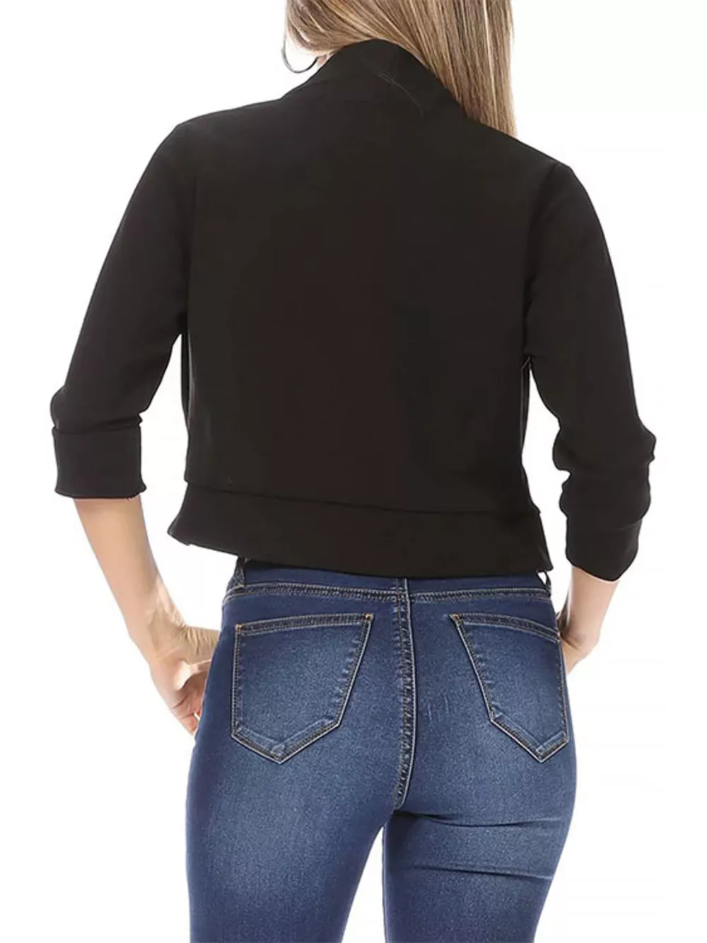 Full Size Cropped Open Front Blazer Plus Size, image 6