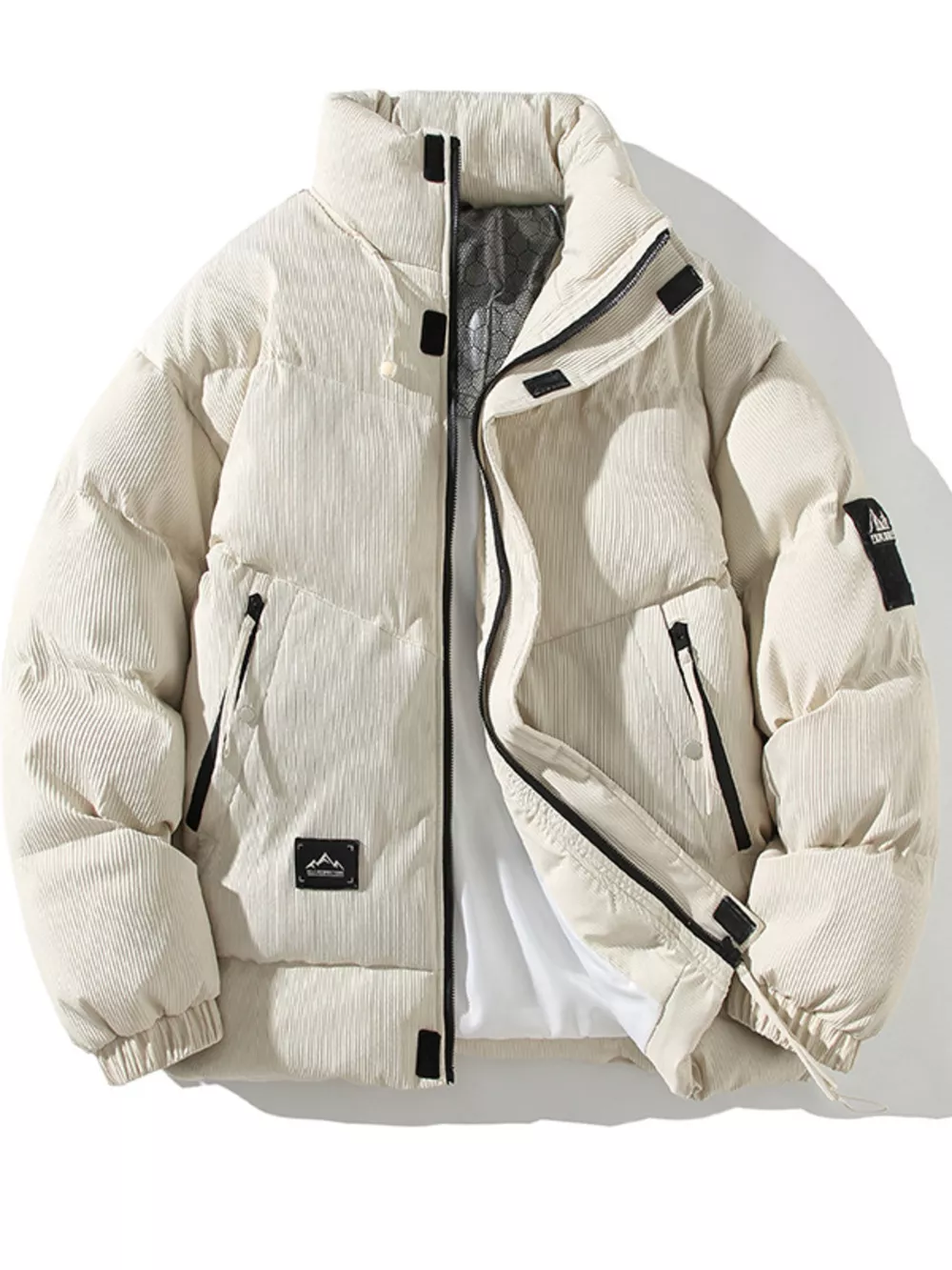 Men's Plus Size Zip Up Long Sleeve Puffer Jacket, image 8