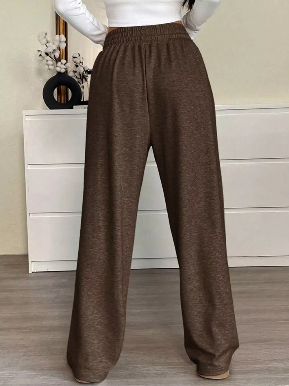 High-Waisted Wide-Leg Pants with Drawstring, image 15
