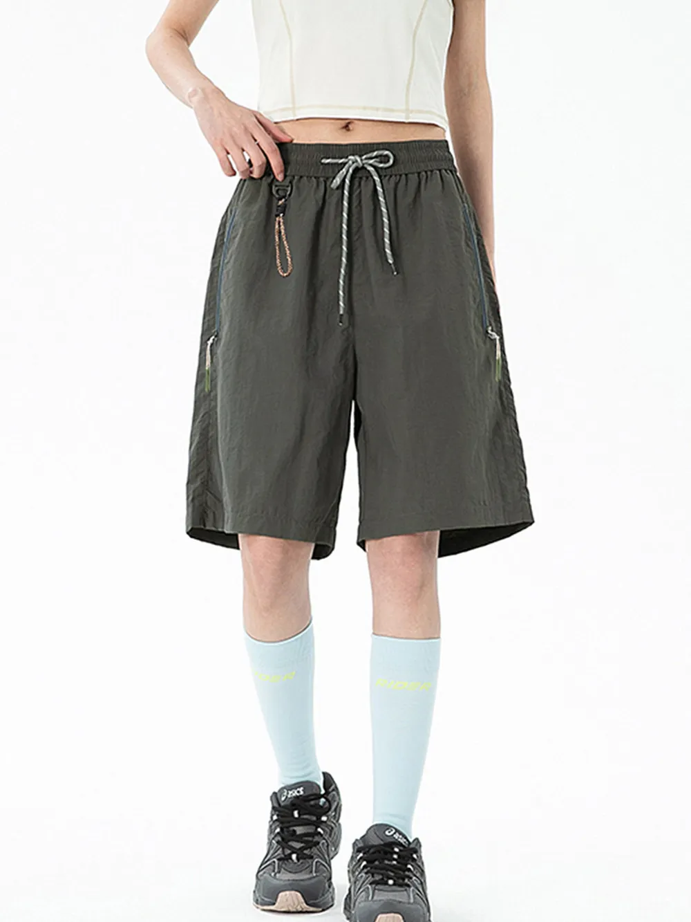 Men's Lightweight Drawstring Shorts with Zipper Pockets, image 10