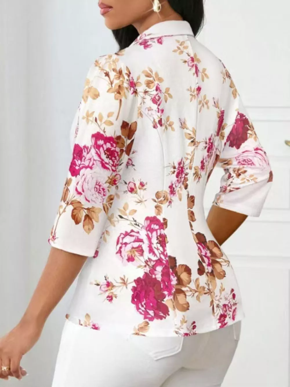Floral Print One Button Casual Blazer, image 6