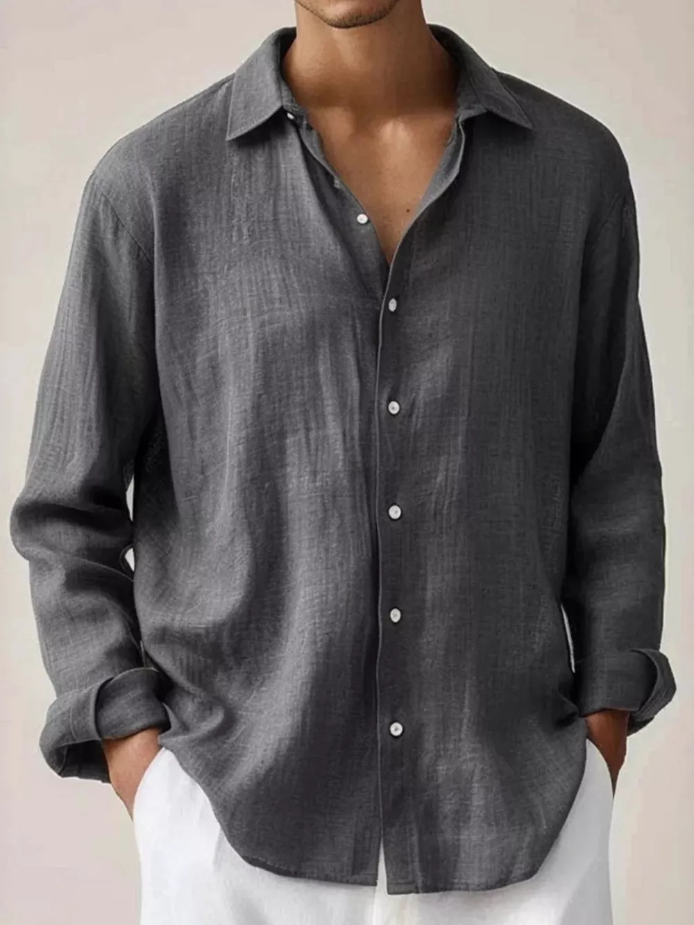 Men's Full Size Button Up Long Sleeve Shirt Plus Size, image 4