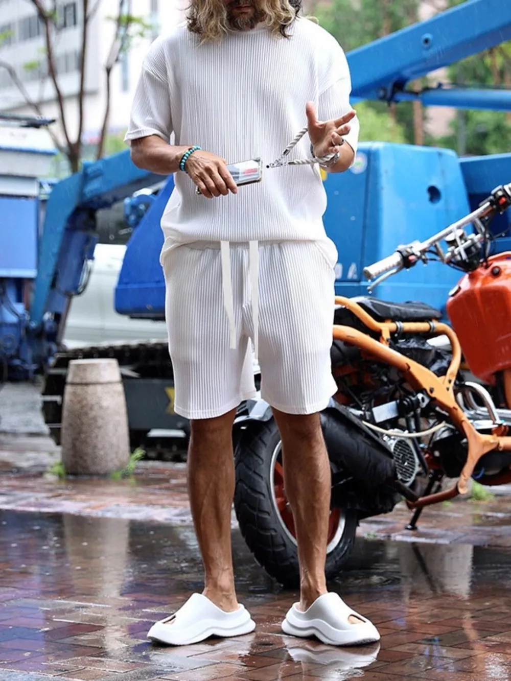Men's Full Size Short Sleeve Top and Shorts Set Plus Size, image 4