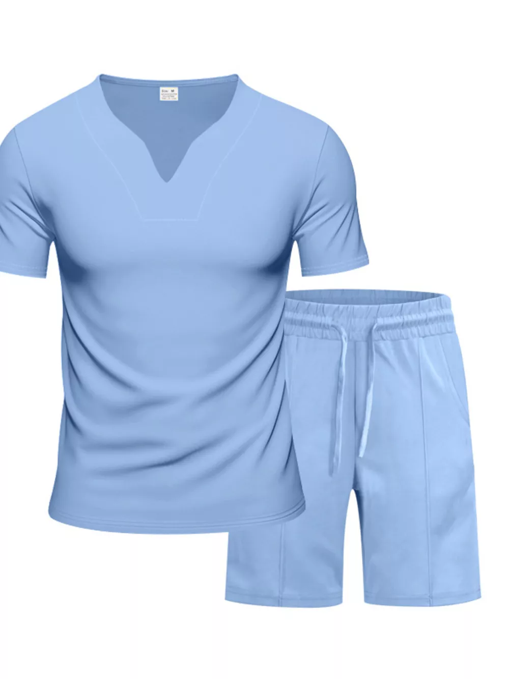Men's Full Size V-Neck Short Sleeve T-Shirt and Shorts Set Plus Size, image 13