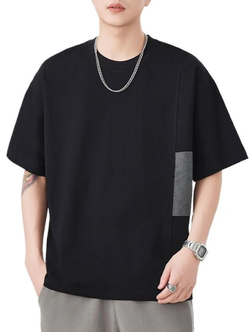 Men's Plus Size Round Neck Half Sleeve T-Shirt, image 2
