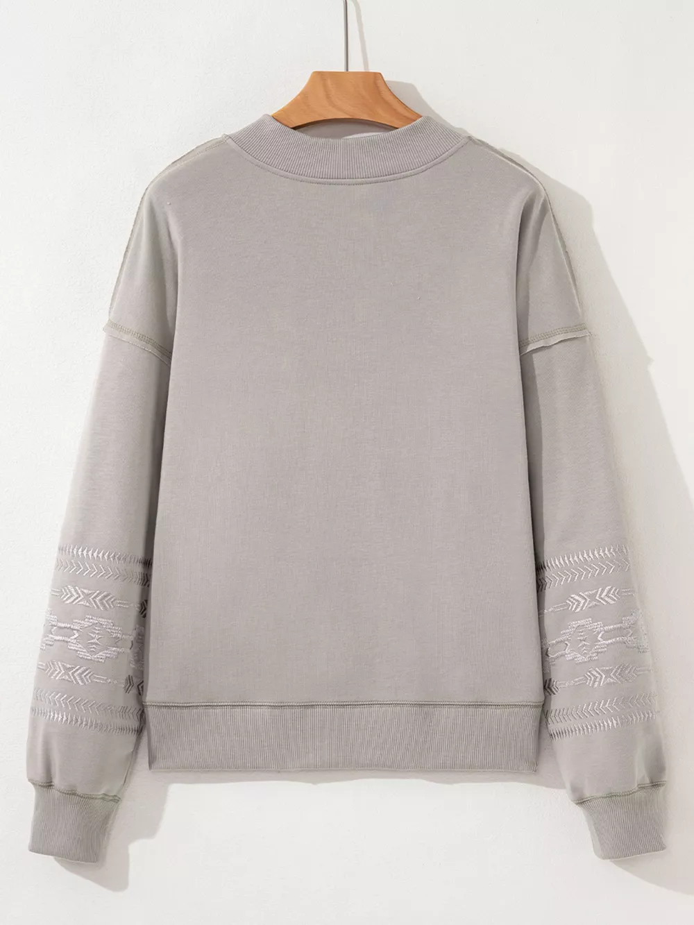 Aztec Embroidered Western V Neck Sweatshirt, image 8
