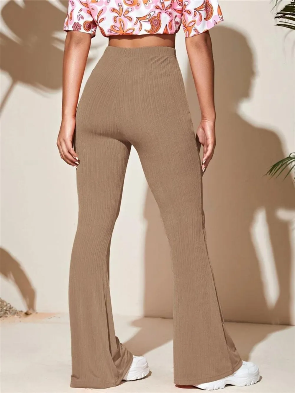 Full Size High-Waist Flare Active Pants Plus Size, image 7
