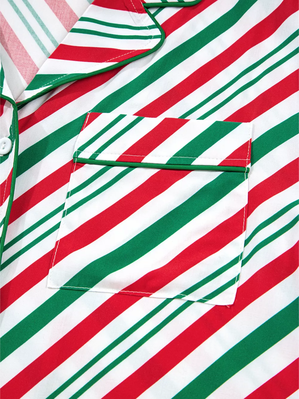 Stripe Contrast Velvet Ribbon Knot Christmas 2pcs Pajama Set, image 7