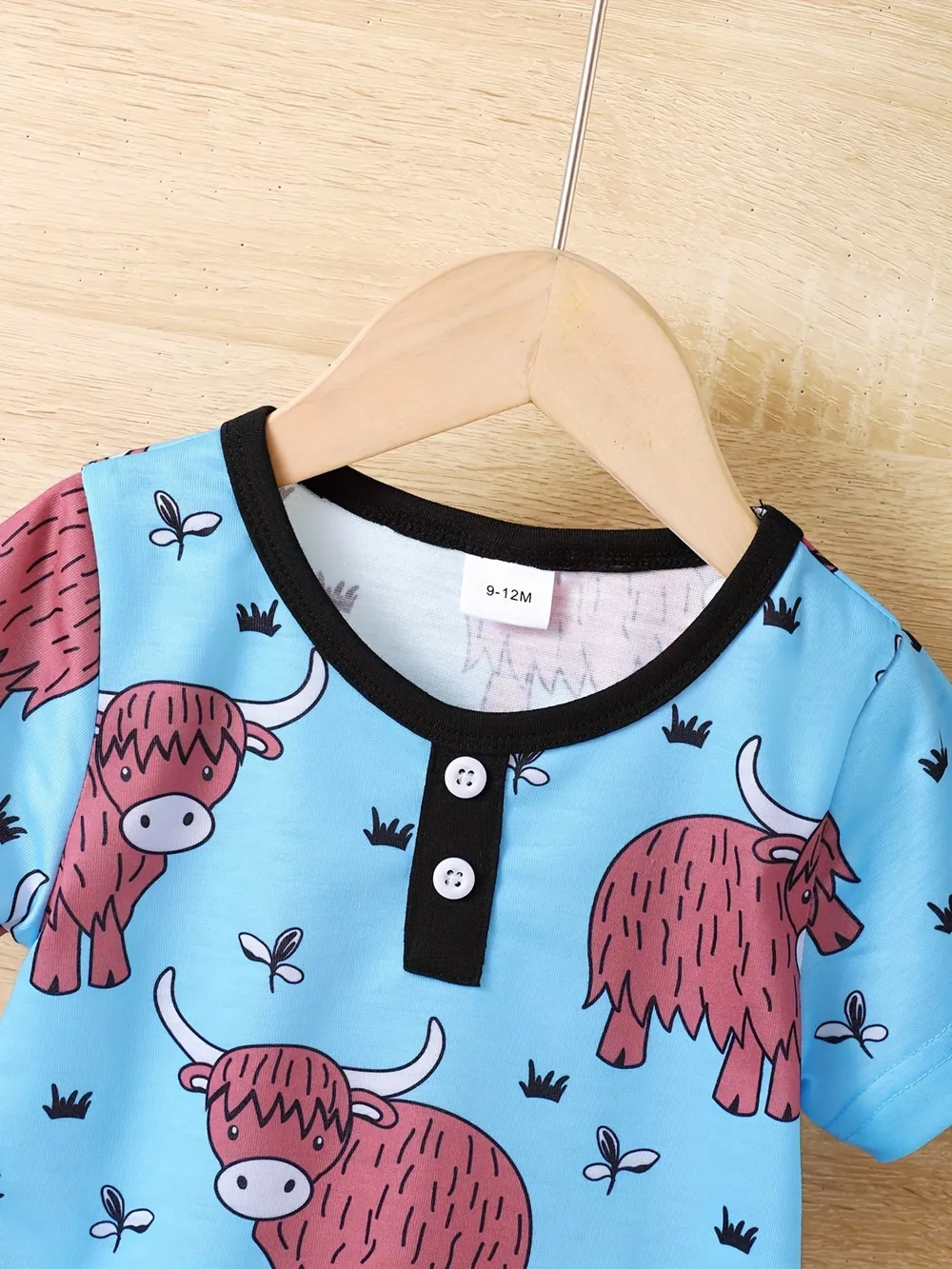 Children's Highland Cow Print Pajama Set, image 2