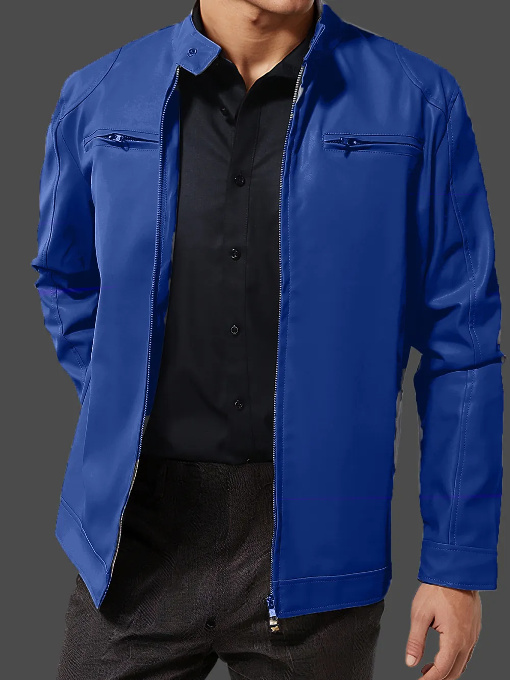 Men's Full Size Zip Up Long Sleeve Jacket Plus Size, image 13