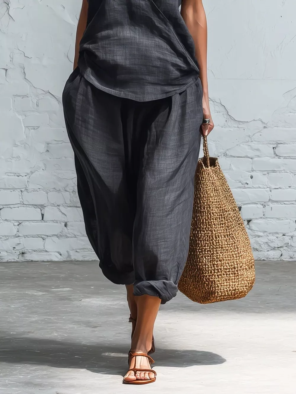 Full Size Sleeveless Top and Pants Two-Piece Set Plus Size, image 5