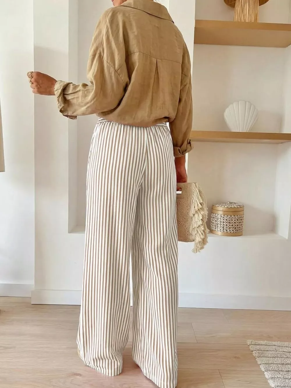 Striped Wide-Leg Pants, image 4