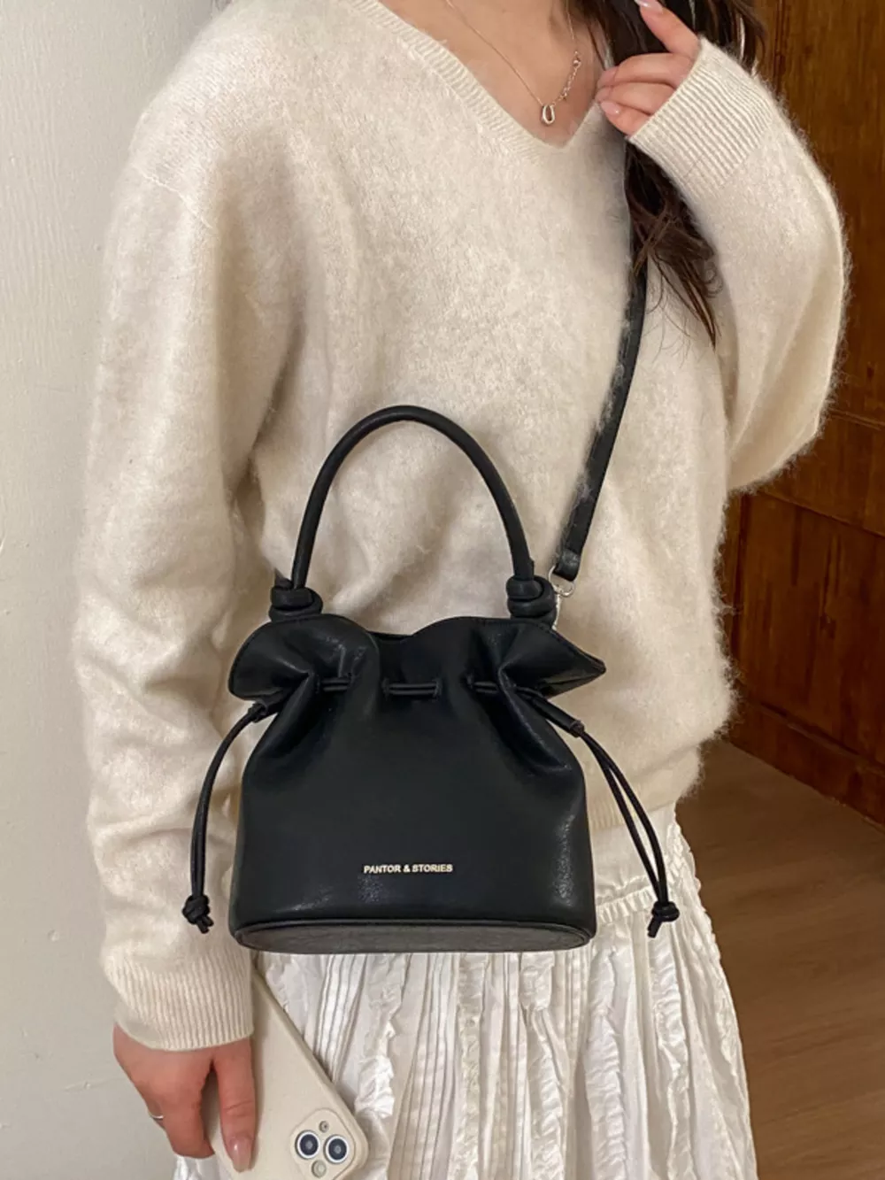 Drawstring Bucket Crossbody Bag, image 15