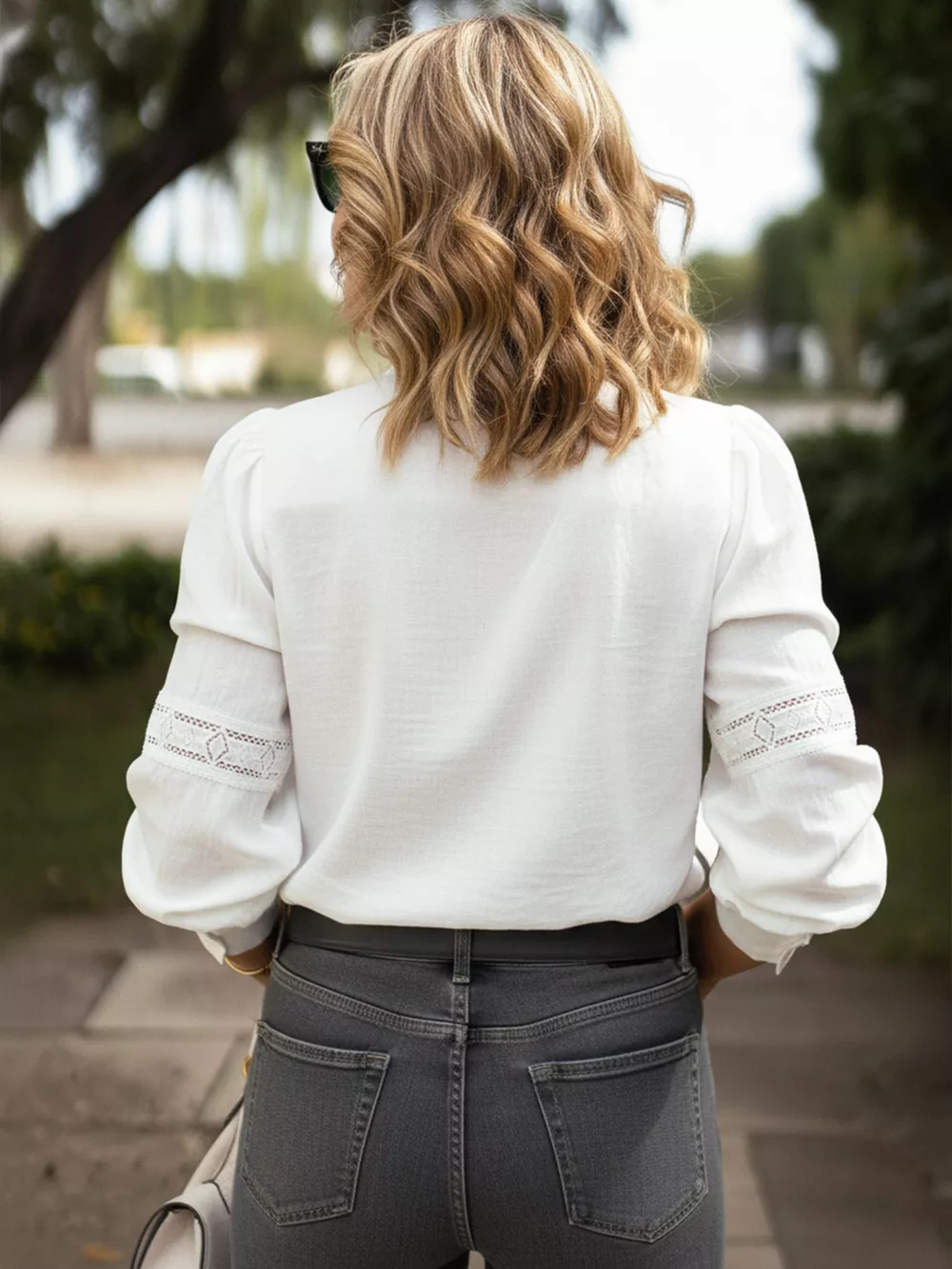 Lace Trim Long Sleeve Shirt, image 8