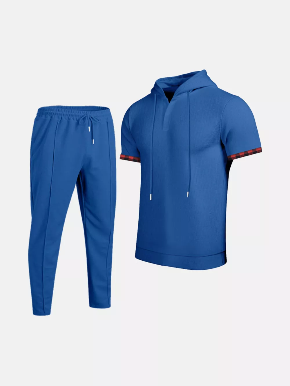 Men's Full Size Casual Short-Sleeve Hoodie and Pants Set Plus Size, image 7