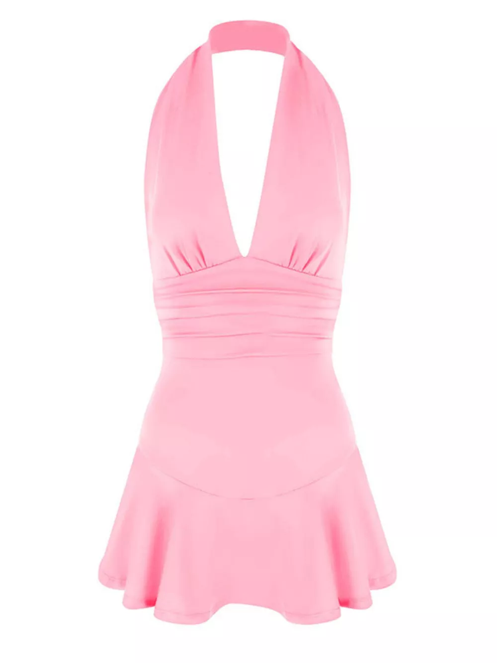 Halter Neck Ruffle Hem Mini Dress, image 13