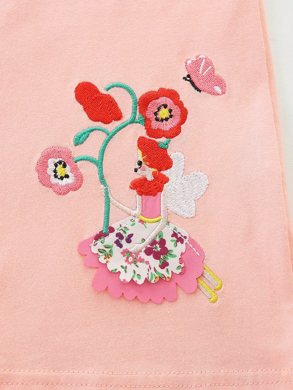 Children's Floral Embroidered Ruffle Sleeve Casual Dress, image 4
