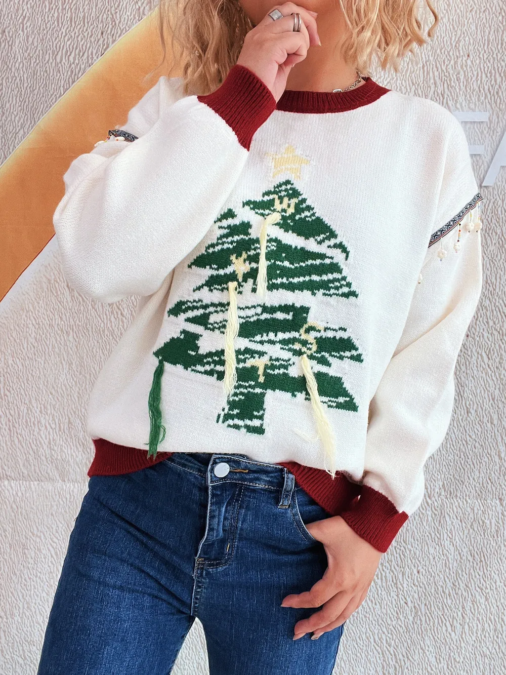 Christmas Tree Long Sleeve Sweater, image 10