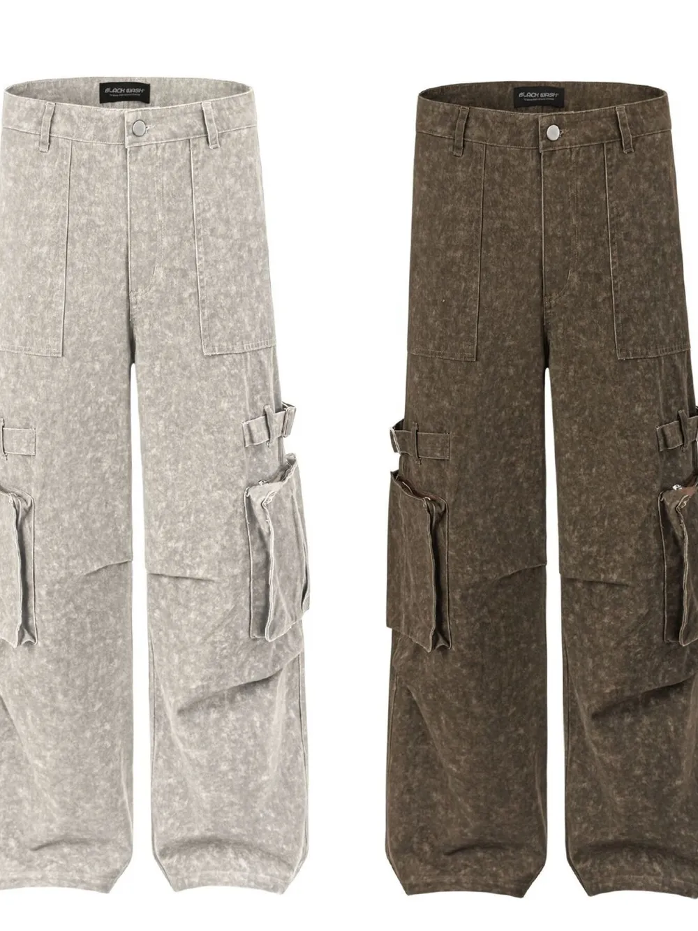 Men's Wide Leg Cargo Jeans, image 7