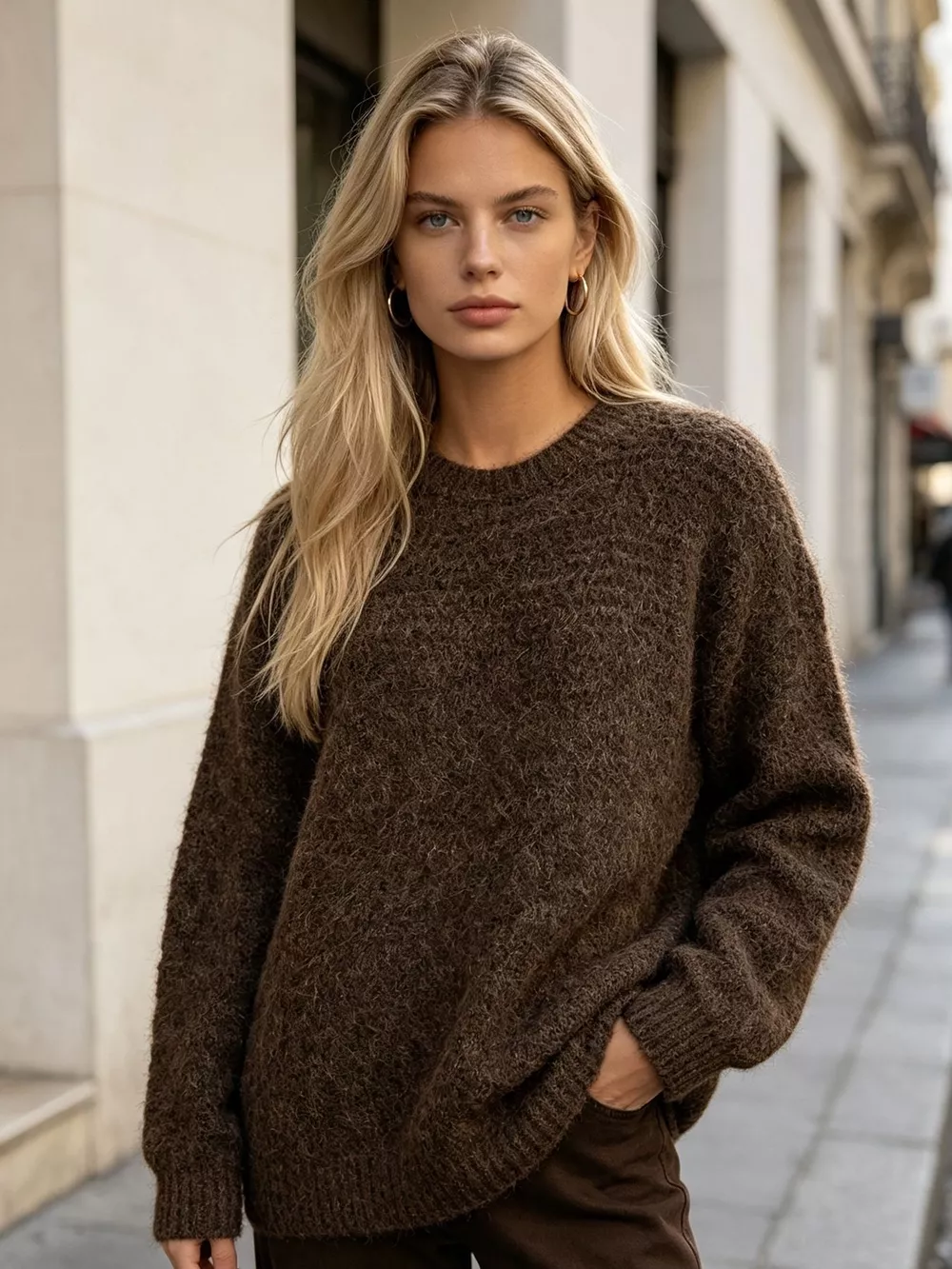Round Neck Drop Shoulder Sweater, image 13