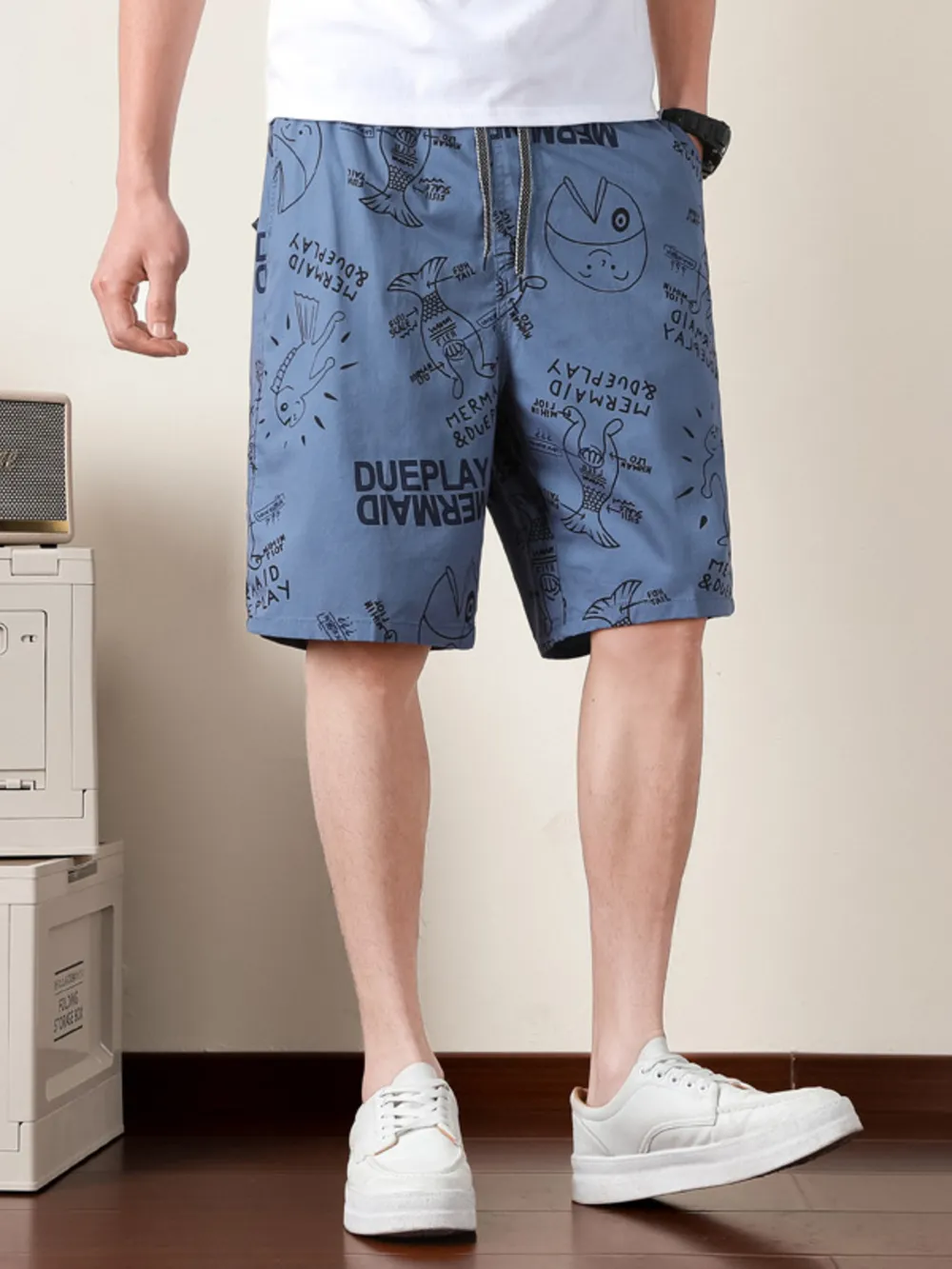 Men's Plus Size Printed Drawstring Shorts, image 5