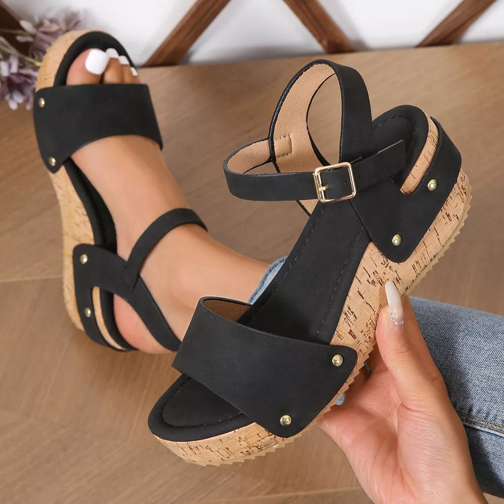Ankle Strap Wedge Sandals, image 4