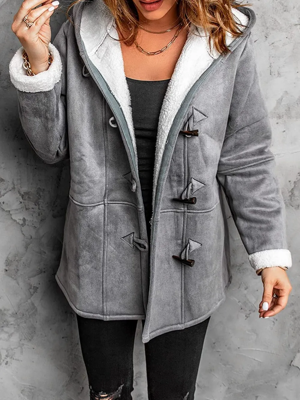 Full Size Cozy Sherpa Lined Toggle Coat with Hood Plus Size, image 23