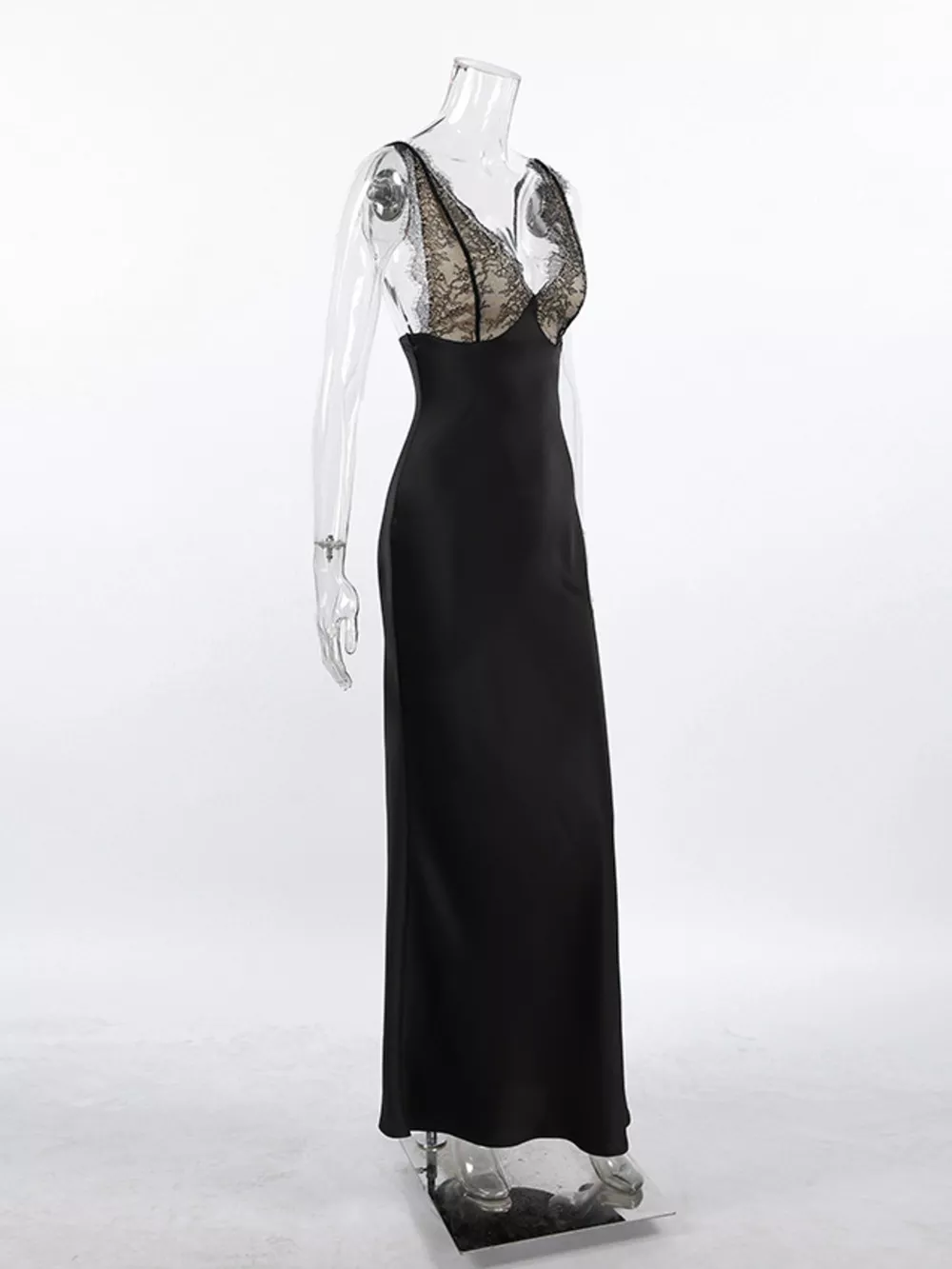 Lace Trimmed Adjustable Strap Midi Dress, image 12