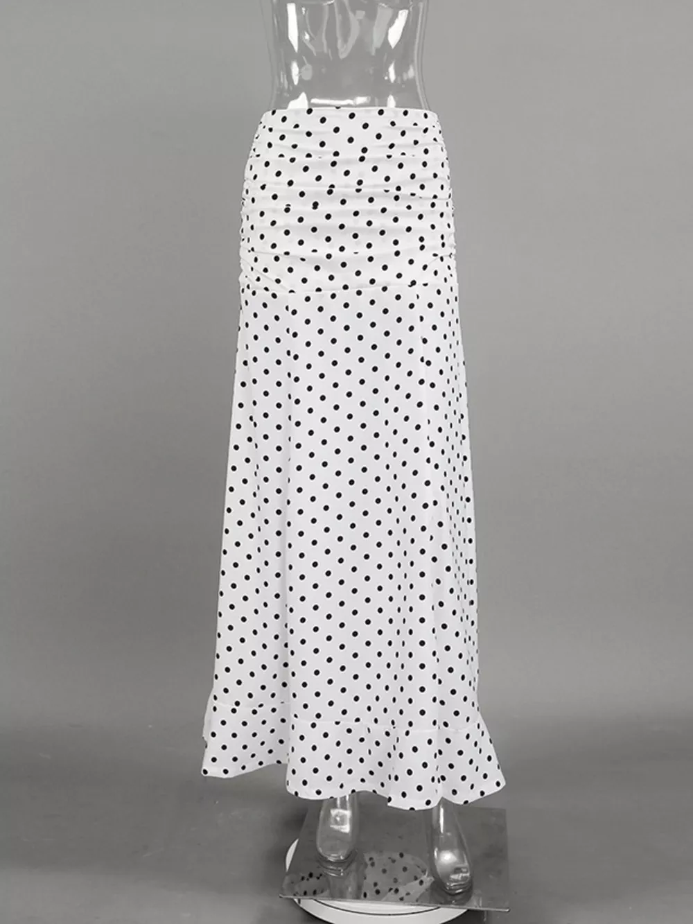 Polka Dot Ruffle Hem Maxi Skirt, image 8