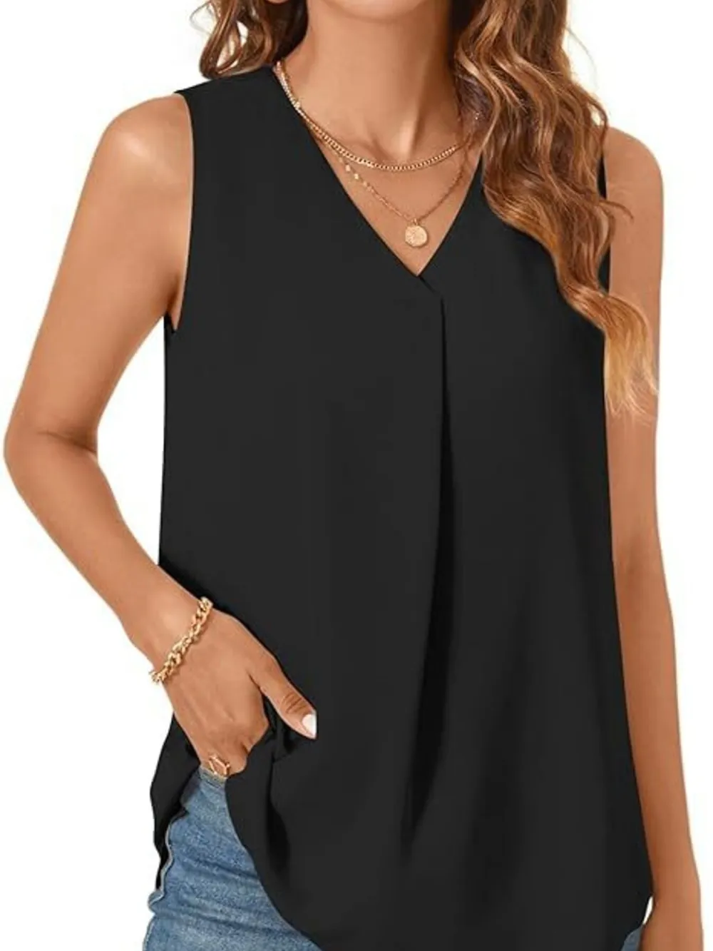 Full Size V-Neck Sleeveless Tank Top Plus Size, image 16
