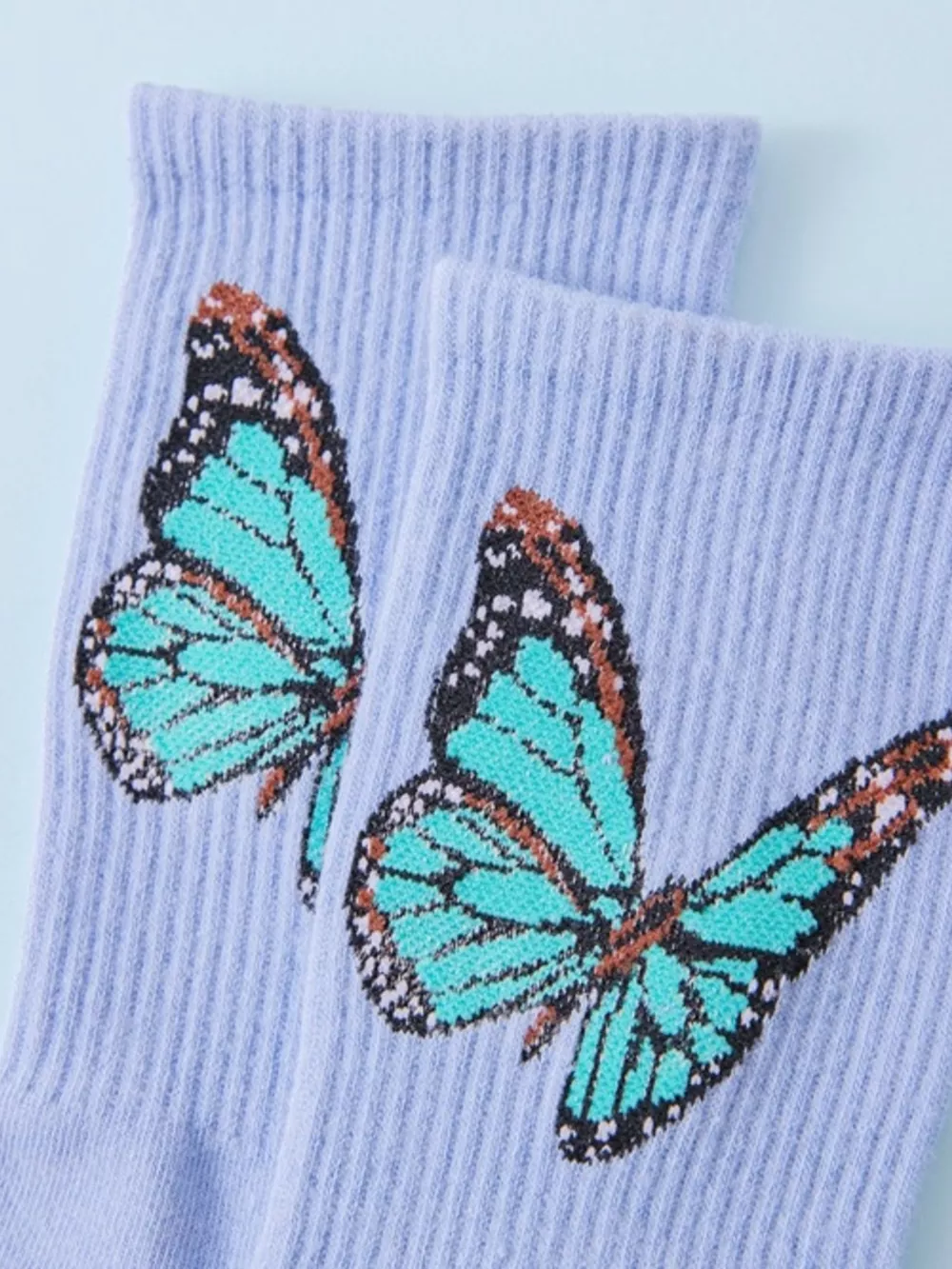 Butterfly Print Crew Socks, image 8