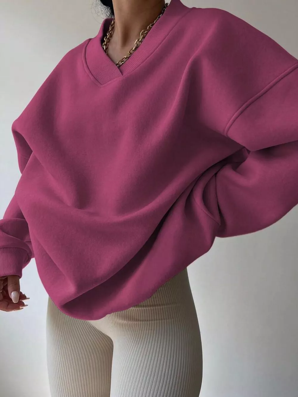 Dropped Shoulder Long Sleeve Oversized Sweatshirt, image 24