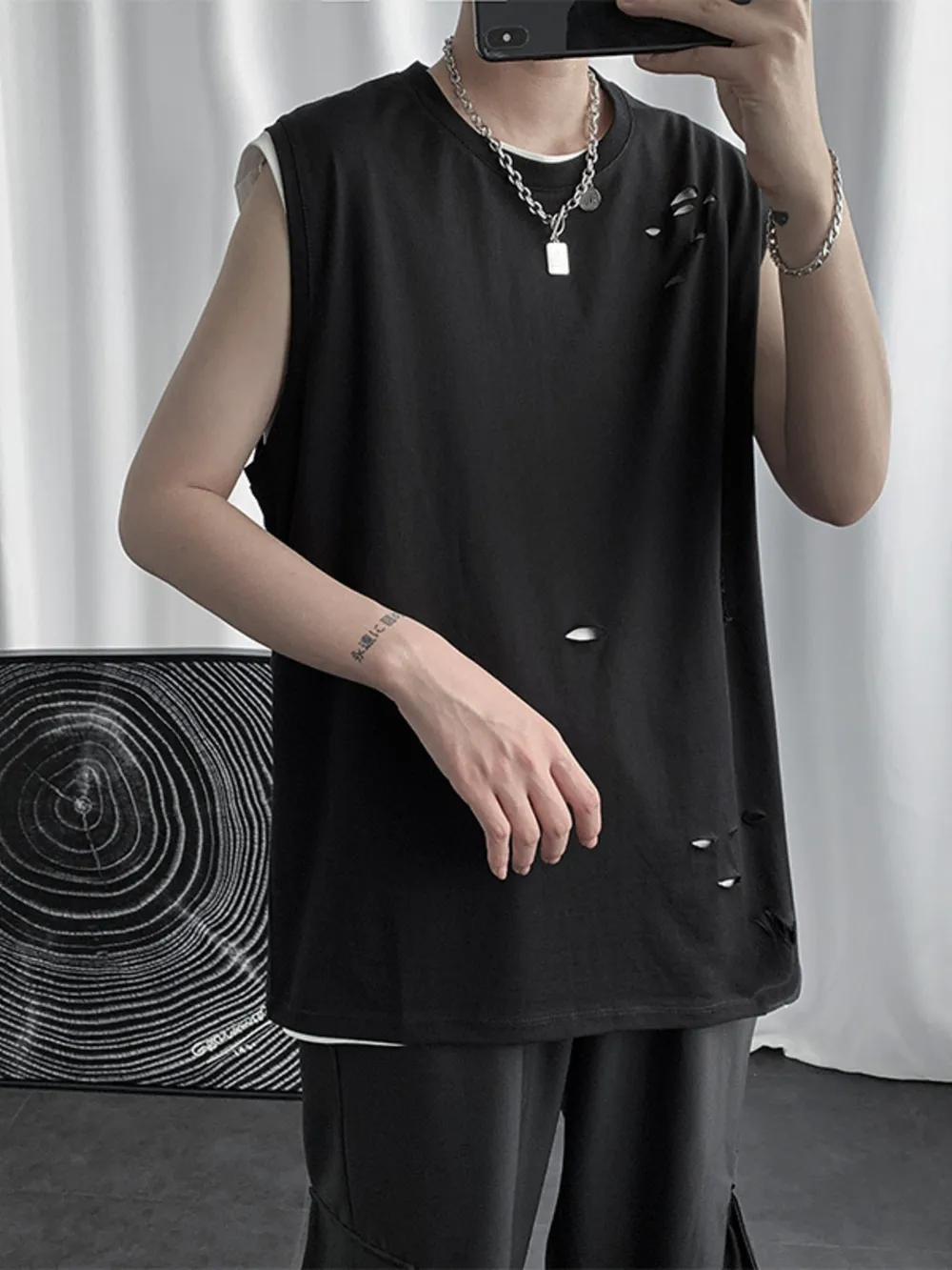 Men's Round Neck Tank, image 2