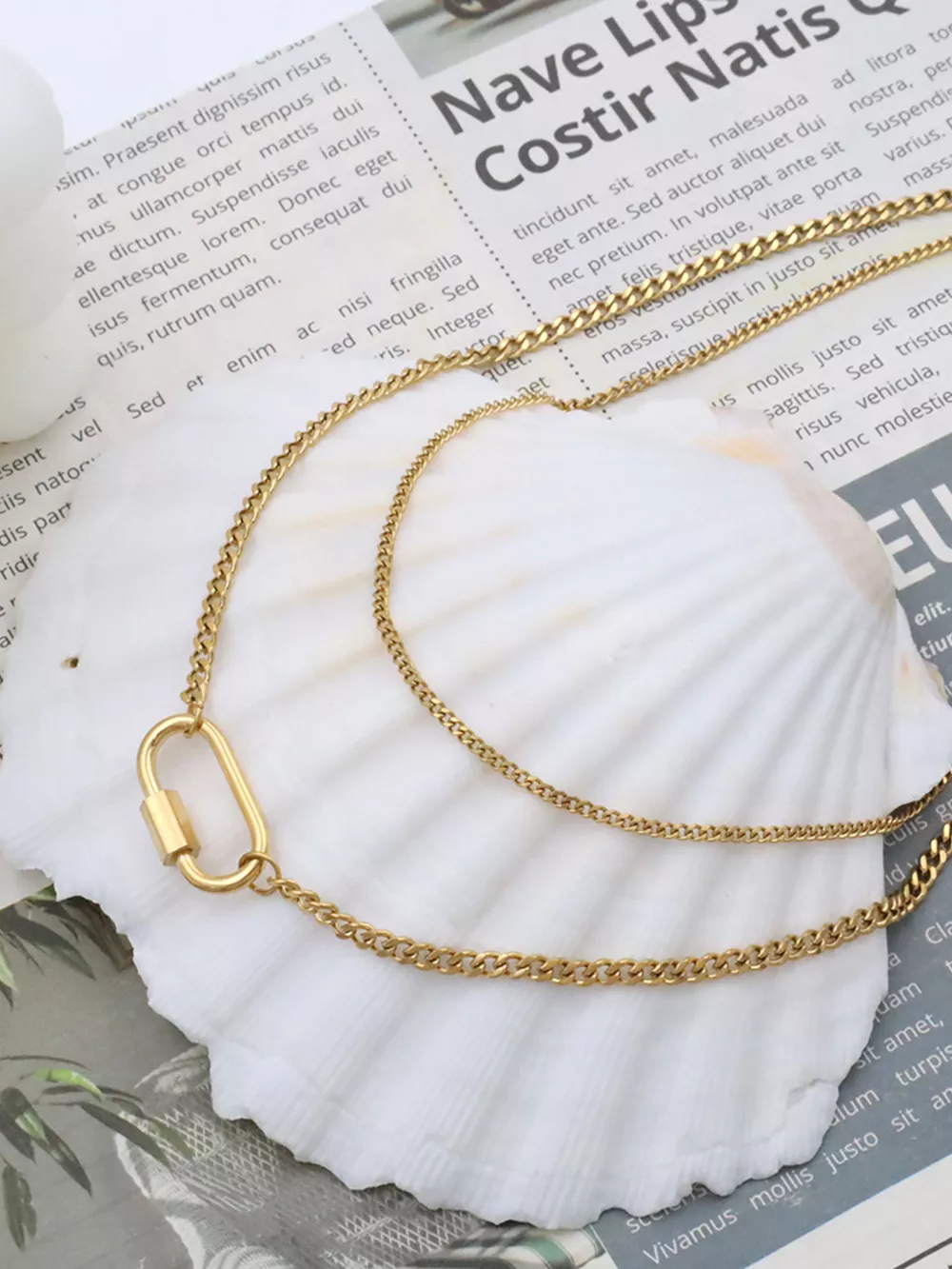 18K Gold-Plated Double Layered Necklace, image 6