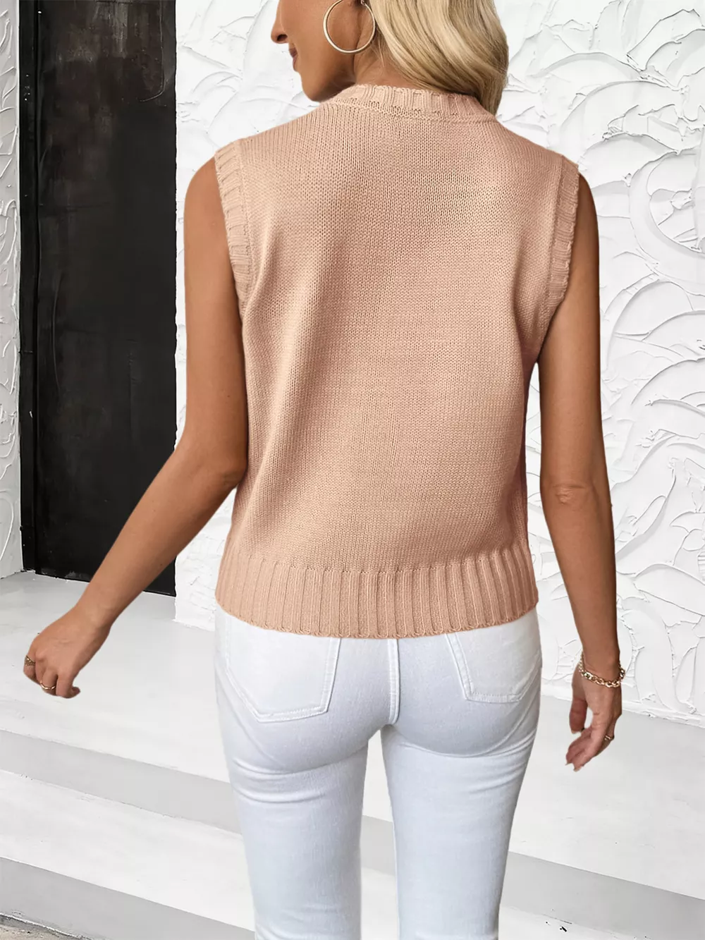 Cable Knit Sweater Vest, image 6