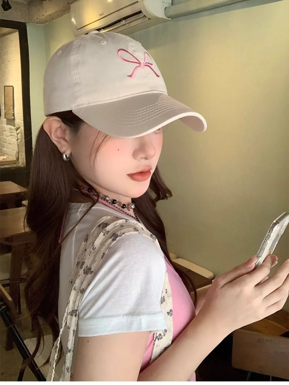 Embroidered Bow Baseball Cap, image 2
