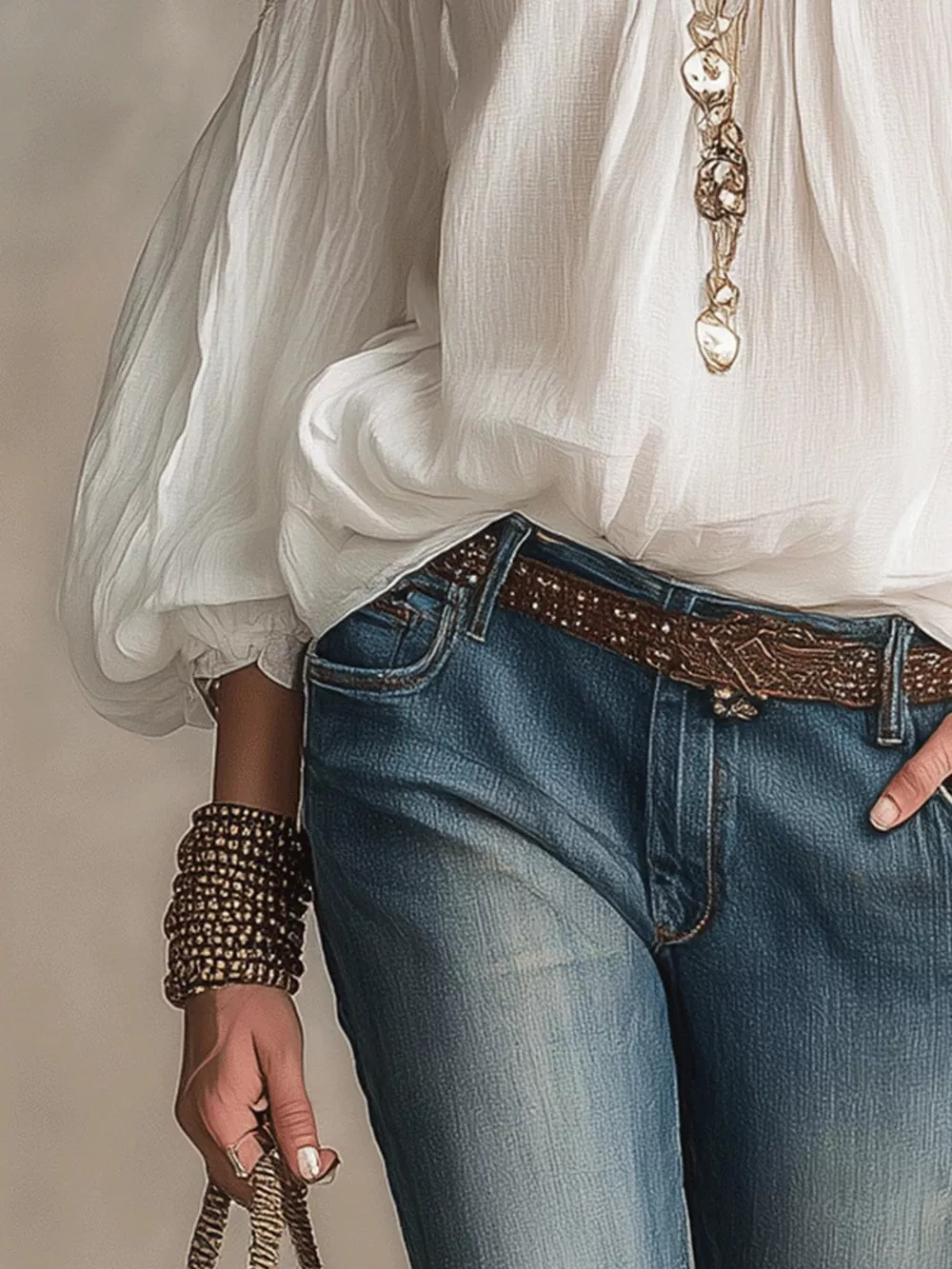 Cold Shoulder Balloon Sleeve Blouse, image 5