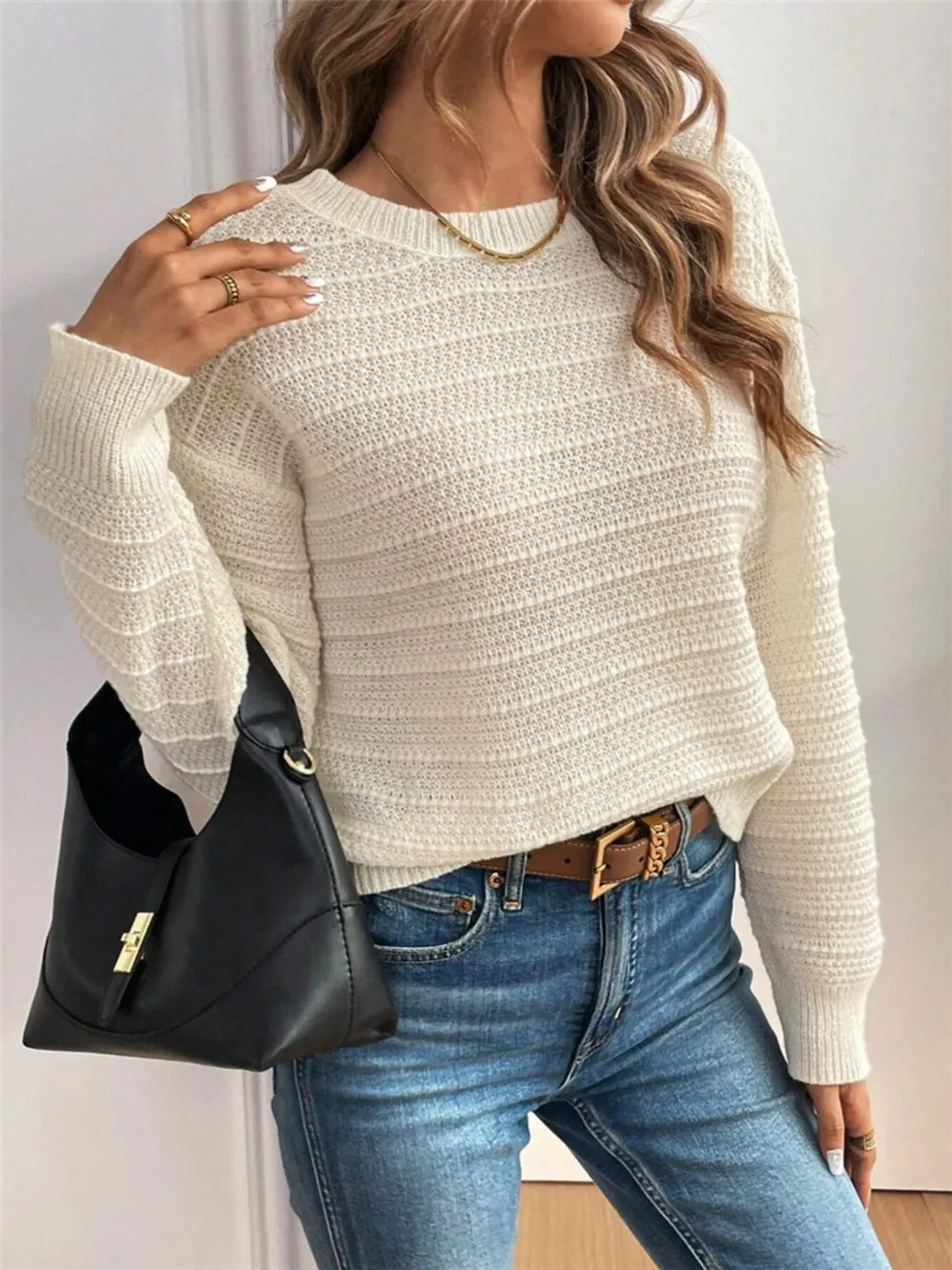 Round Neck Bow-Back Knit Top, image 4