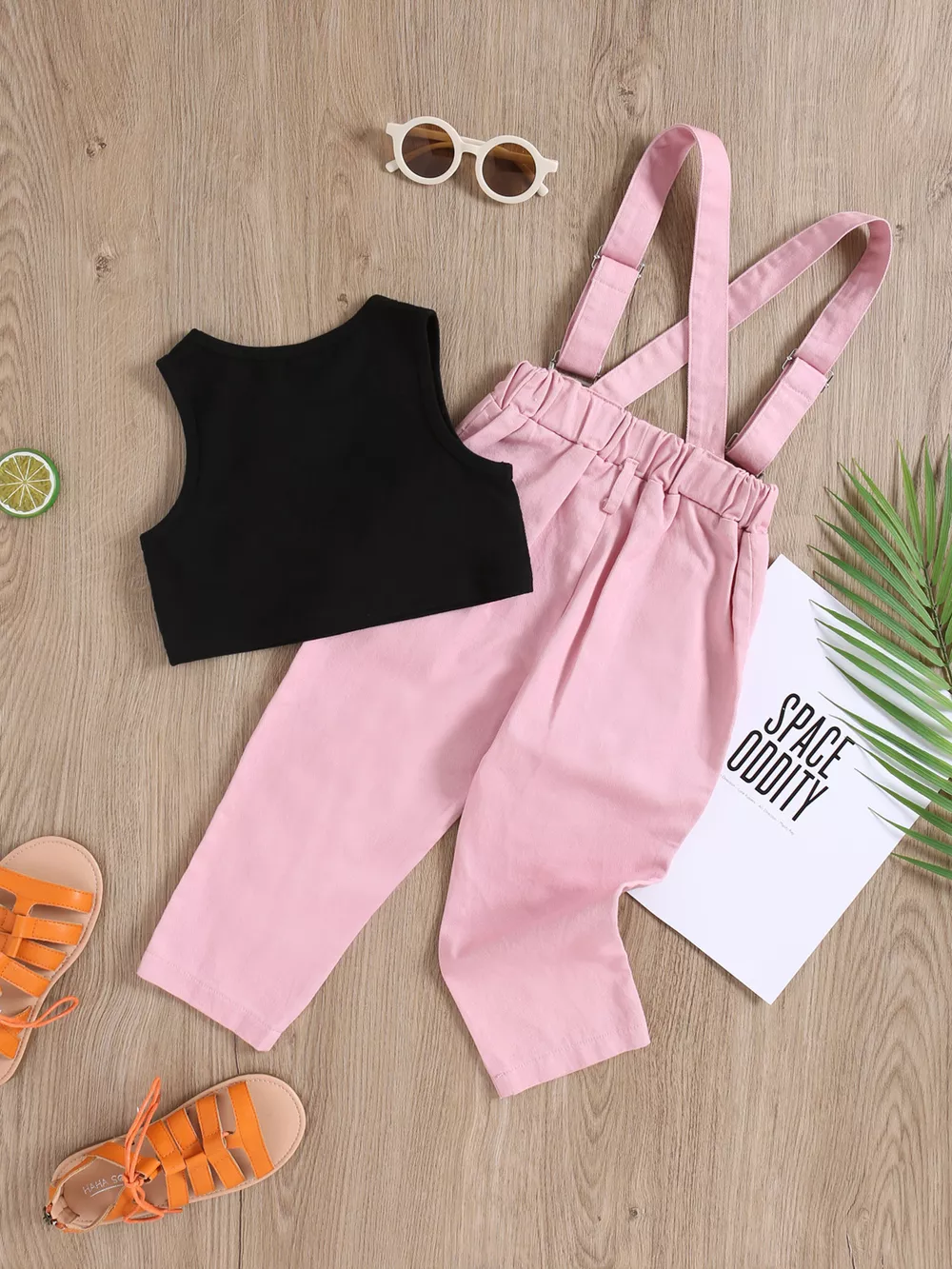 Children's Tank Top & Ripped Overalls Set, image 6