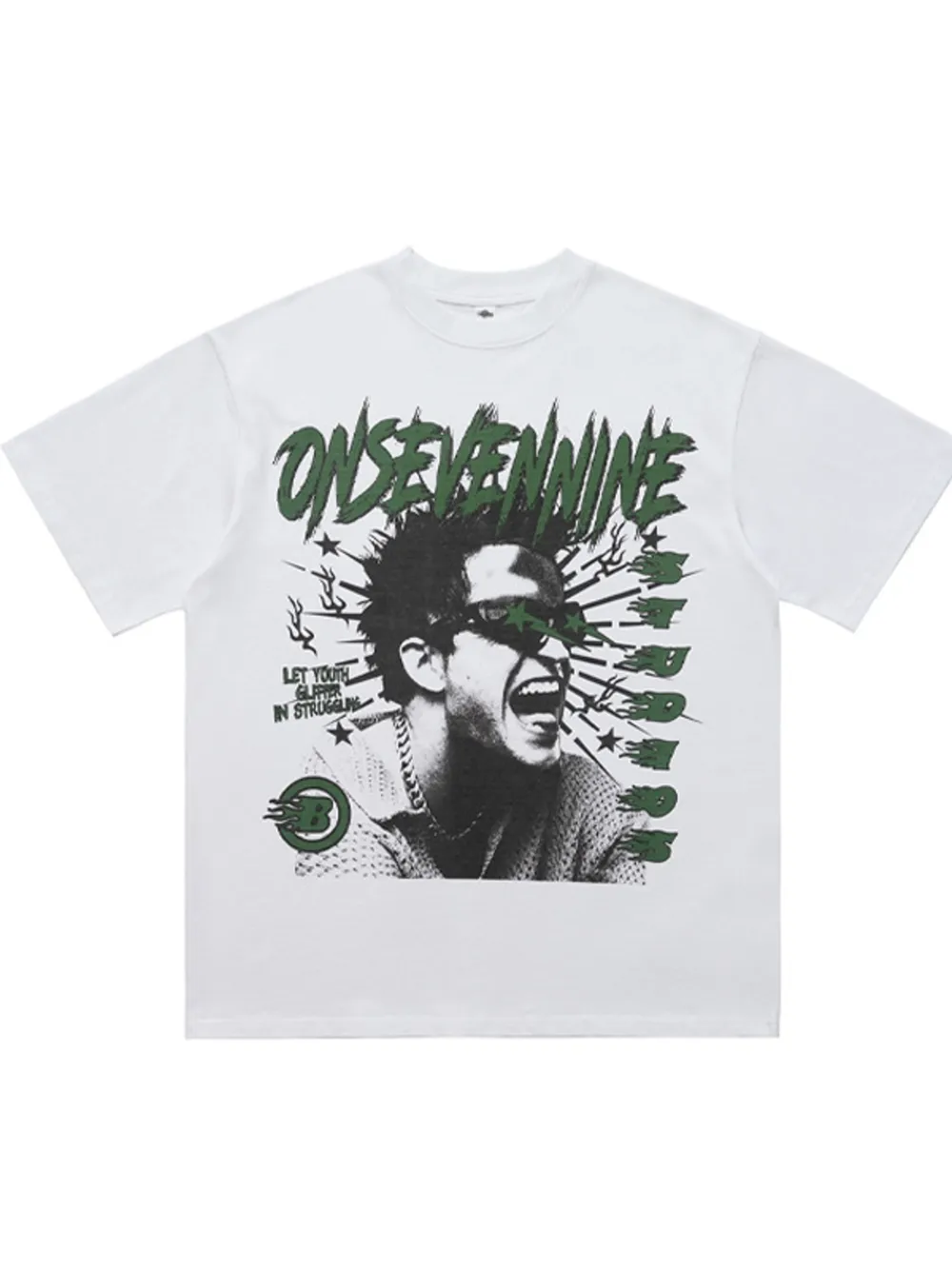 Men's Graphic Round Neck Oversized T-Shirt, image 2