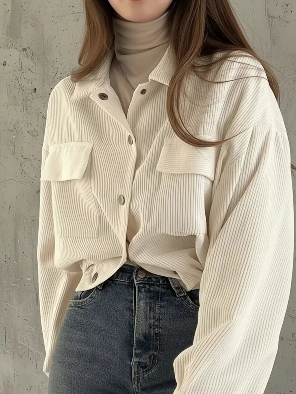Corduroy Snap Down Cropped Jacket, image 5