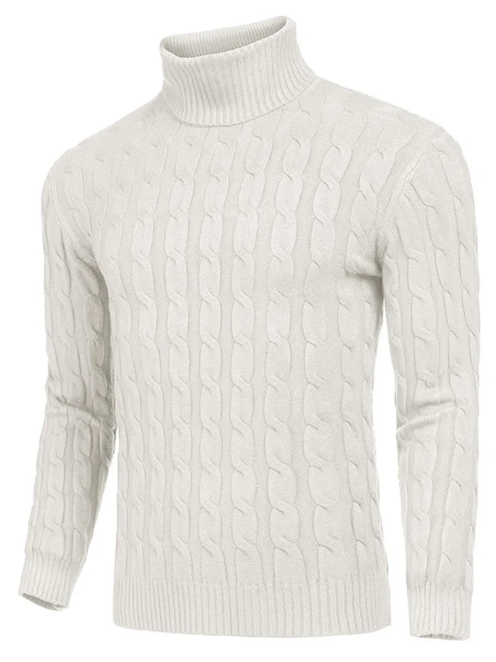Men's Cable Knit Turtleneck Sweater, image 19